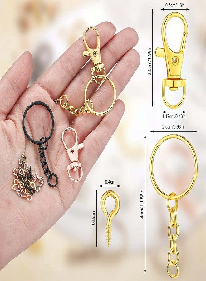 DIY Crafts (15 Pcs, 30mm AntiqueGold) Swivel Snap Hooks with Keychain Rings Set Includes Swivel Snap Clasps in Choice Colors & Keychain Rings with Open Jump Rings in Colors and Screw Eye Pins - Image 3